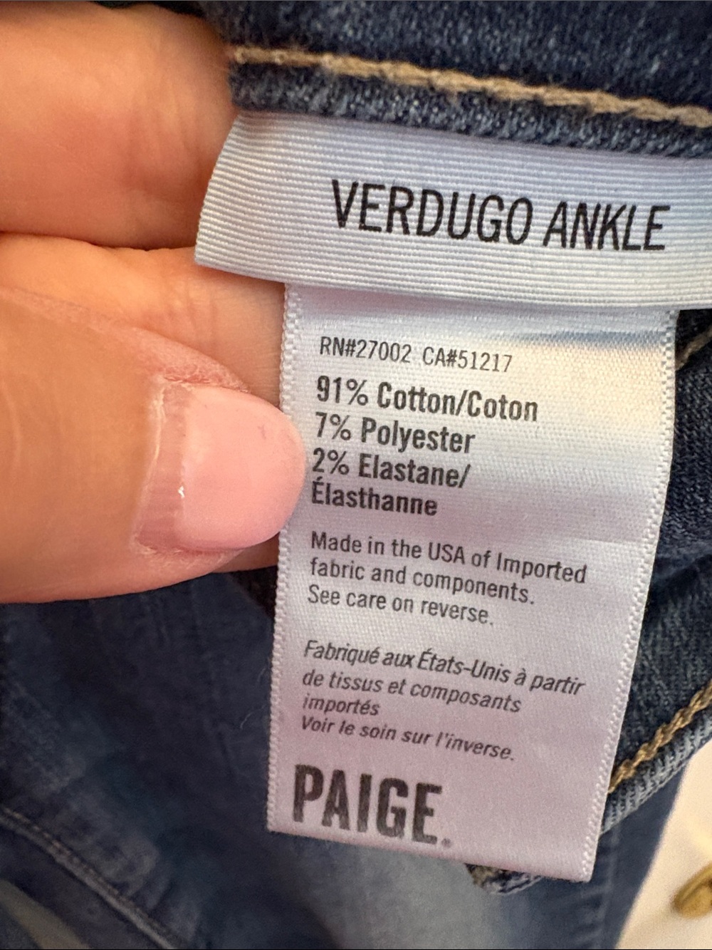 PAIGE verdugo ankle Blue Skinny Jeans with Knee Distressing size 26- cute! - Picture 5 of 7